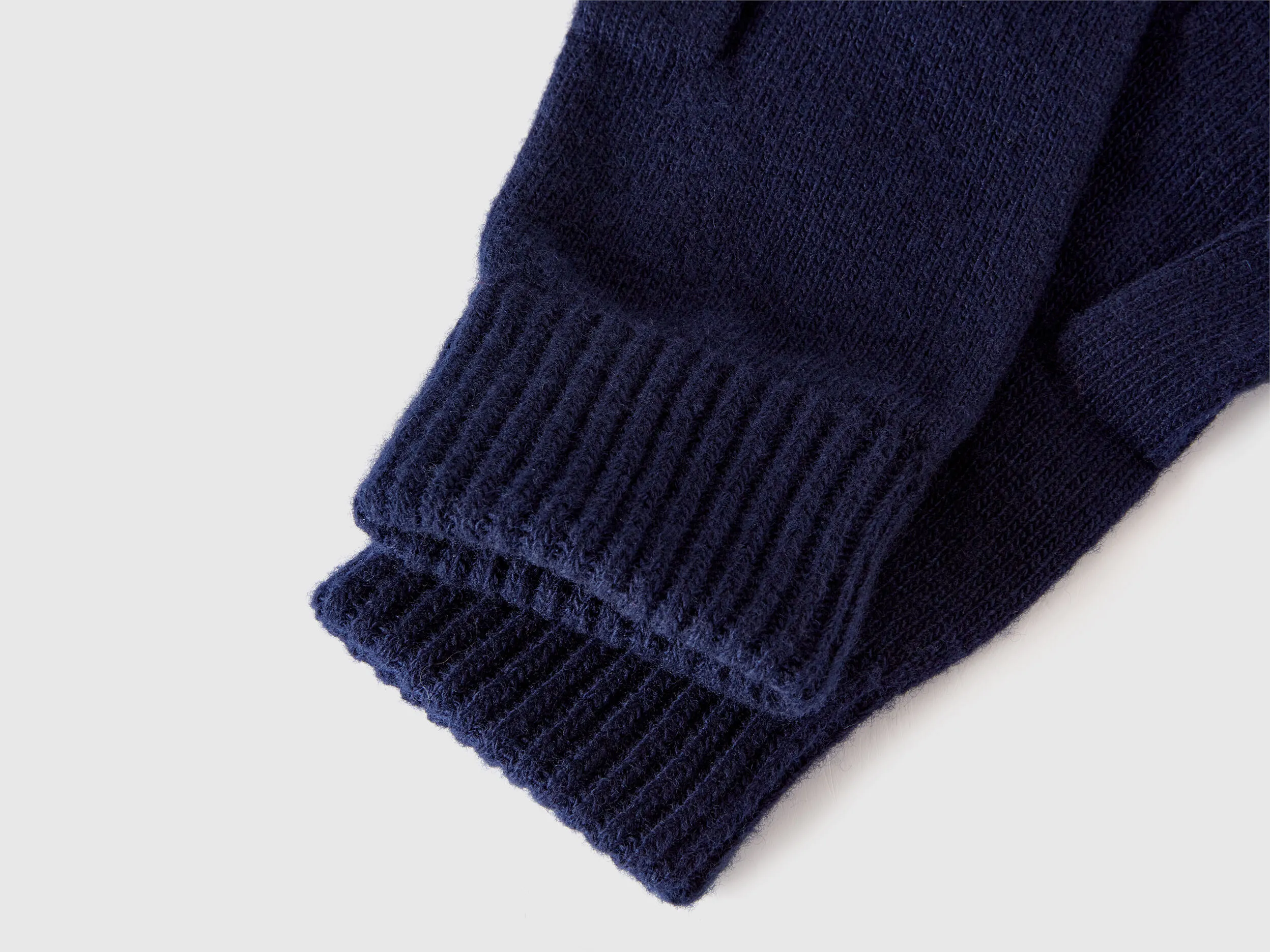 Gloves in pure virgin wool - Dark Blue | Benetton