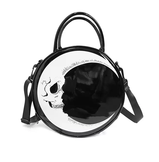 Gothic Skull Crescent Moon Shoulder Bag