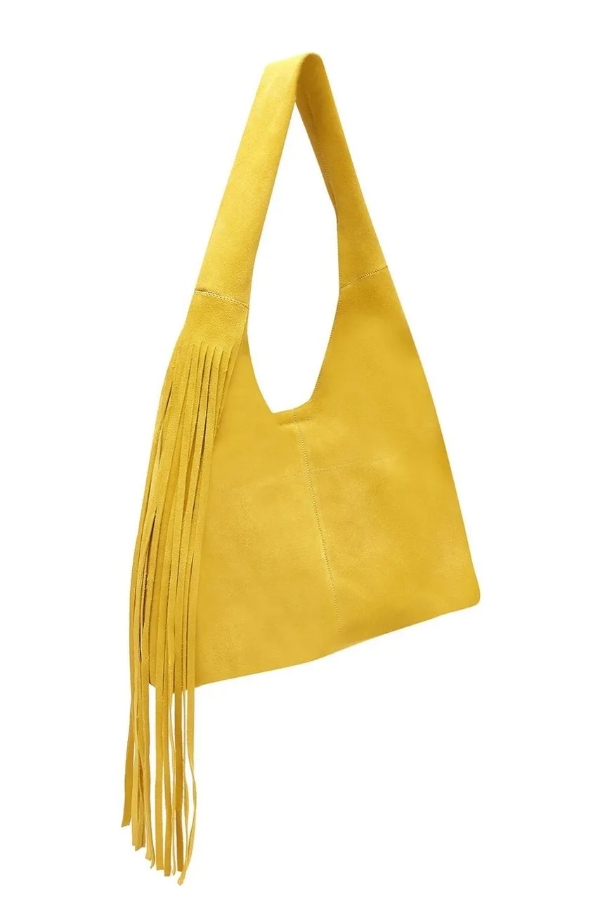 GUSHLOW & COLE Fringed suede shoulder bag... -                         -                     -                