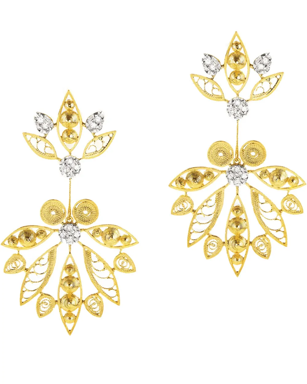 House of Filigree Large Diamond Cone Earrings