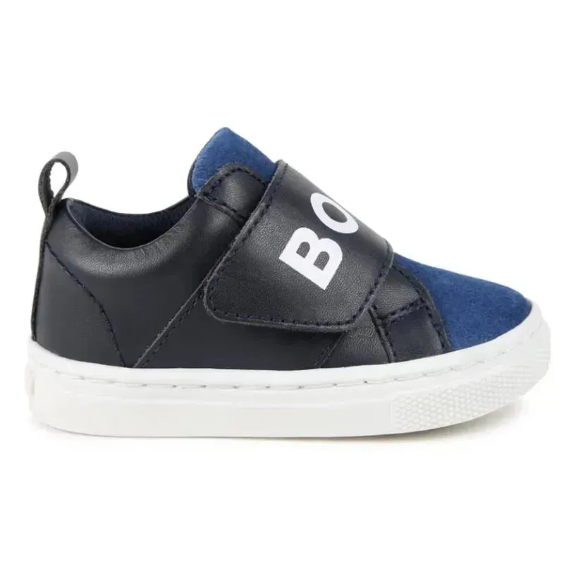 Hugo Boss Baby - Sneakers With Elastic Logo, Navy