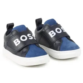 Hugo Boss Baby - Sneakers With Elastic Logo, Navy