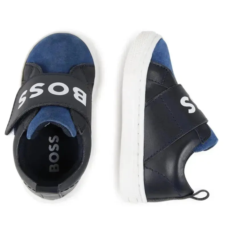 Hugo Boss Baby - Sneakers With Elastic Logo, Navy