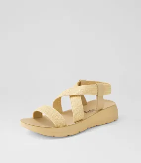 I LOVE BILLY Dirk Beige Synthetic Raffia Sandals