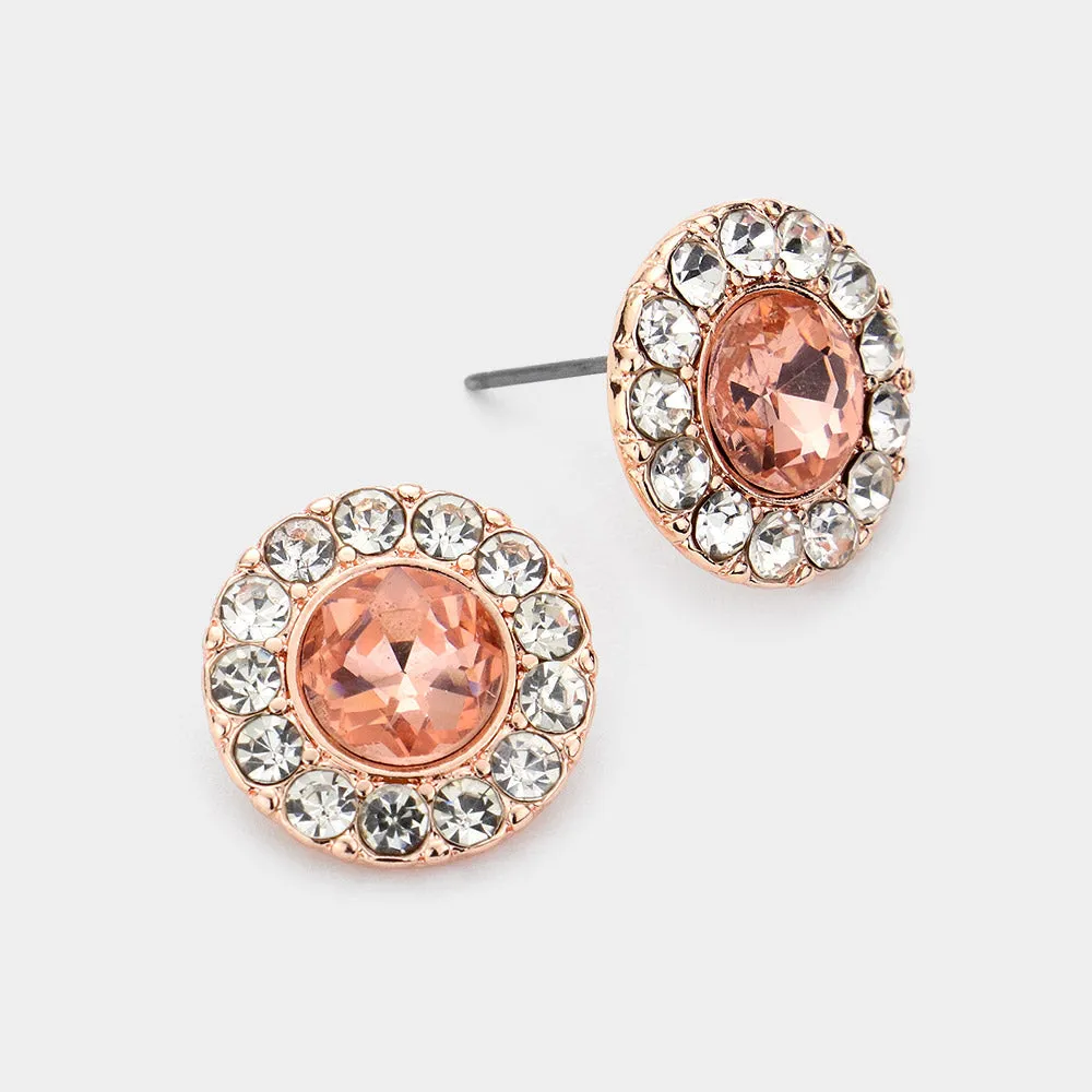 iLLASPARKZ Bubble Stone Embellished Round Stud Earrings