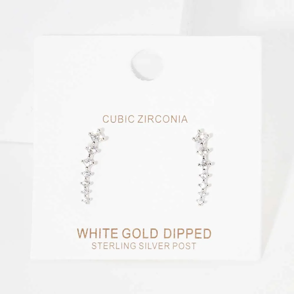 iLLASPARKZ White Gold Dipped Cubic Zirconia Drop Earrings