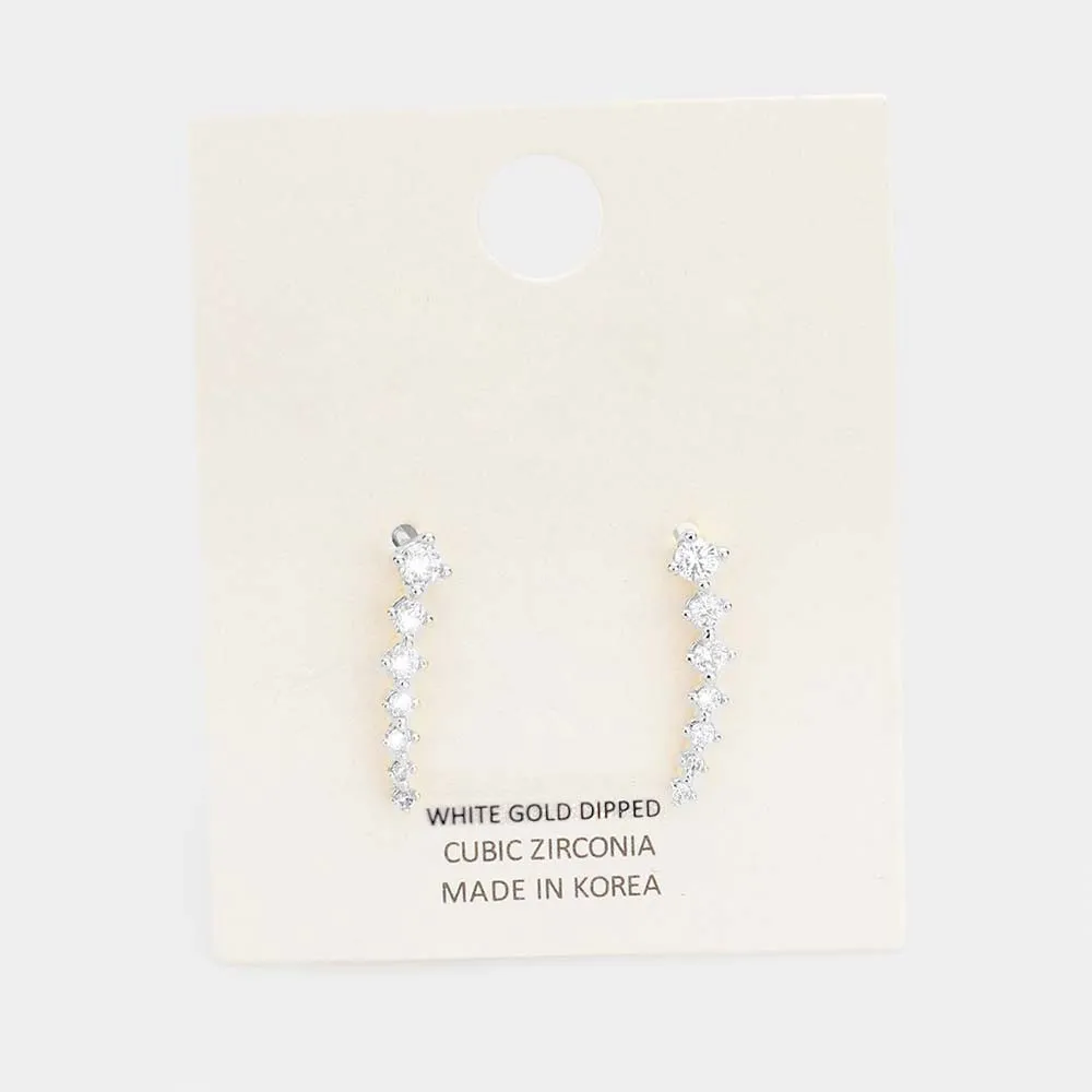 iLLASPARKZ White Gold Dipped Cubic Zirconia Drop Earrings