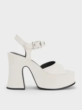 Jocelyn Grommet Ankle-Strap Platform Sandals - White