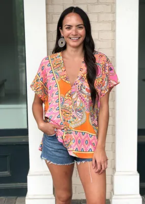 Karlie Noosa Paisley Print Tunic - Orange