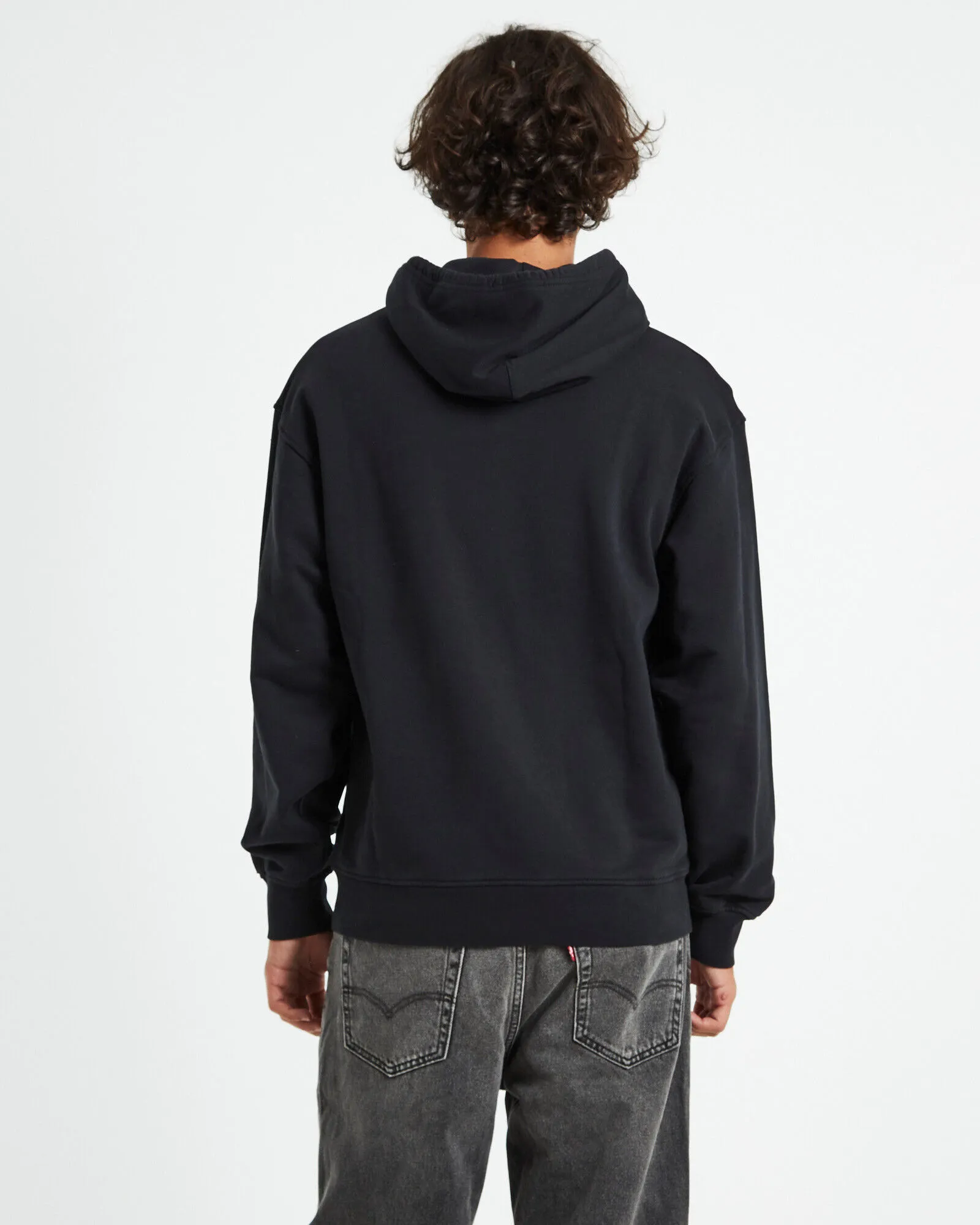 Levis Relaxed Graphic Old English Hoodie Caviar Black