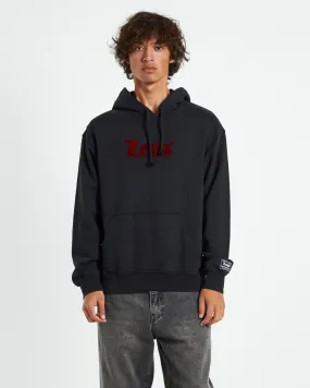 Levis Relaxed Graphic Old English Hoodie Caviar Black