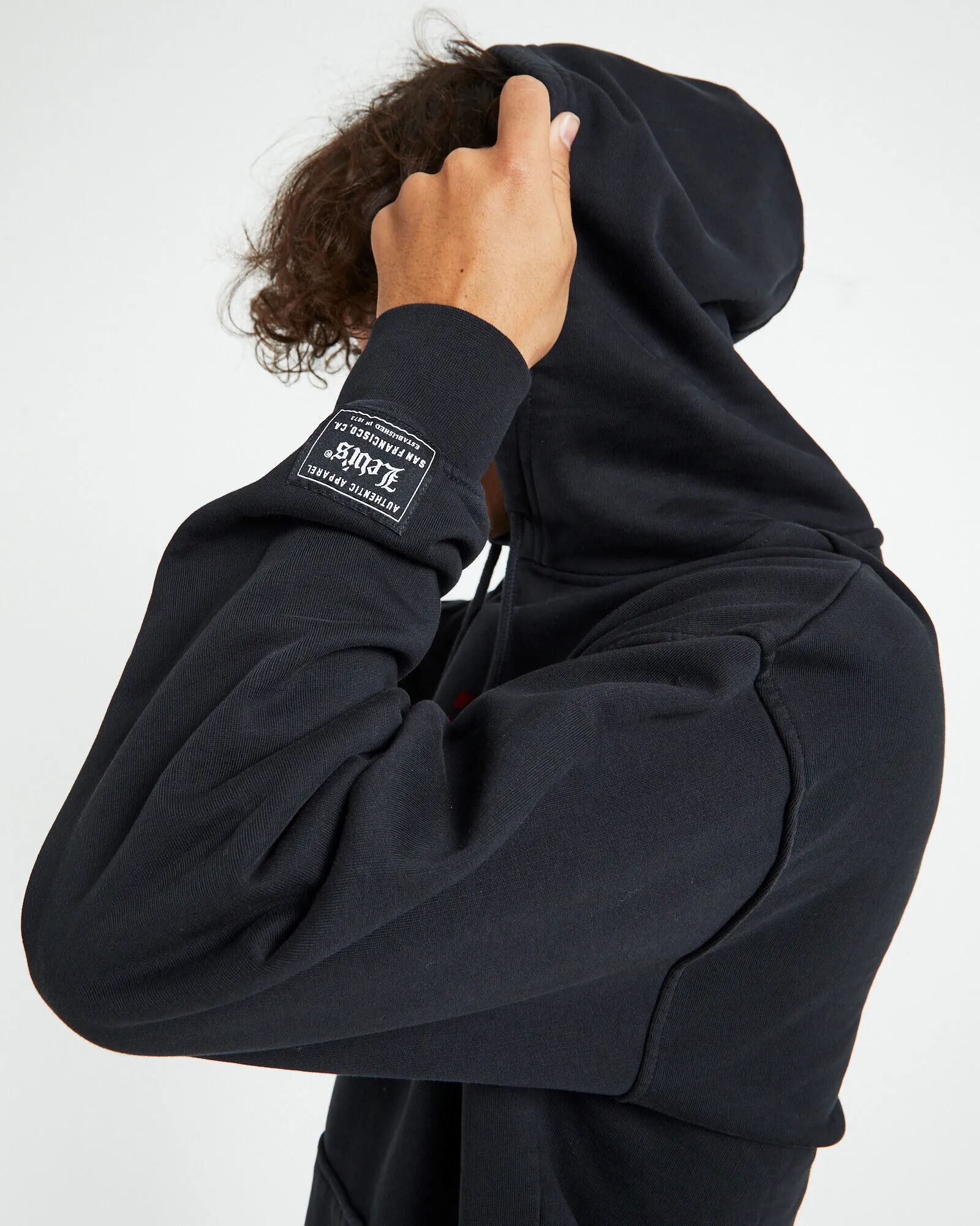 Levis Relaxed Graphic Old English Hoodie Caviar Black