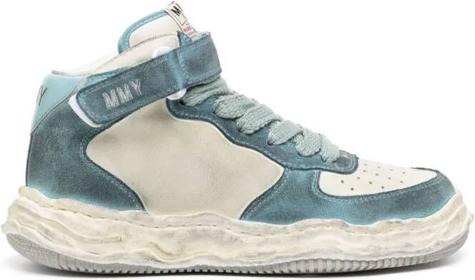 Maison MIHARA YASUHIRO Wayne Brushed suede high-top sneakers Blue