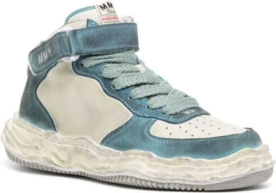 Maison MIHARA YASUHIRO Wayne Brushed suede high-top sneakers Blue