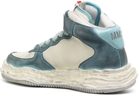 Maison MIHARA YASUHIRO Wayne Brushed suede high-top sneakers Blue