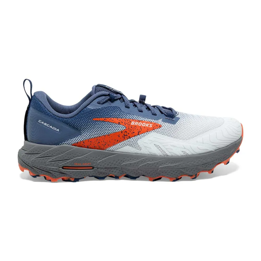 Men's Cascadia 17 Trail Running Shoe - Blue/Navy/Firecracker - Wide (2E)