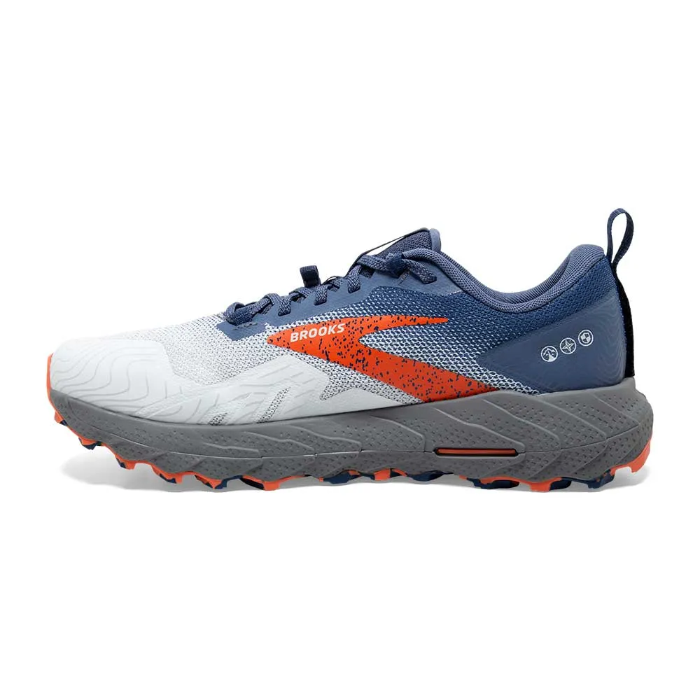 Men's Cascadia 17 Trail Running Shoe - Blue/Navy/Firecracker - Wide (2E)