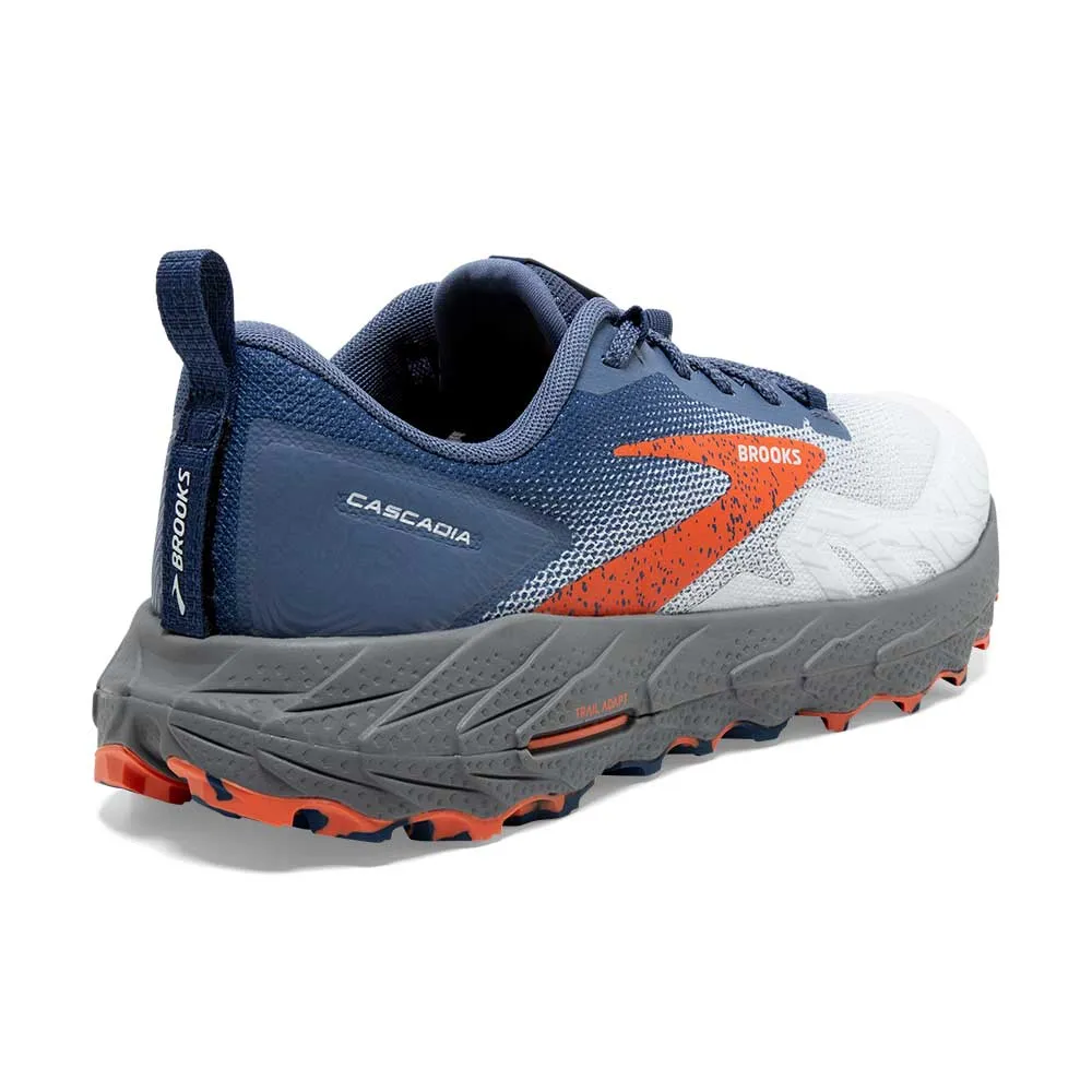 Men's Cascadia 17 Trail Running Shoe - Blue/Navy/Firecracker - Wide (2E)