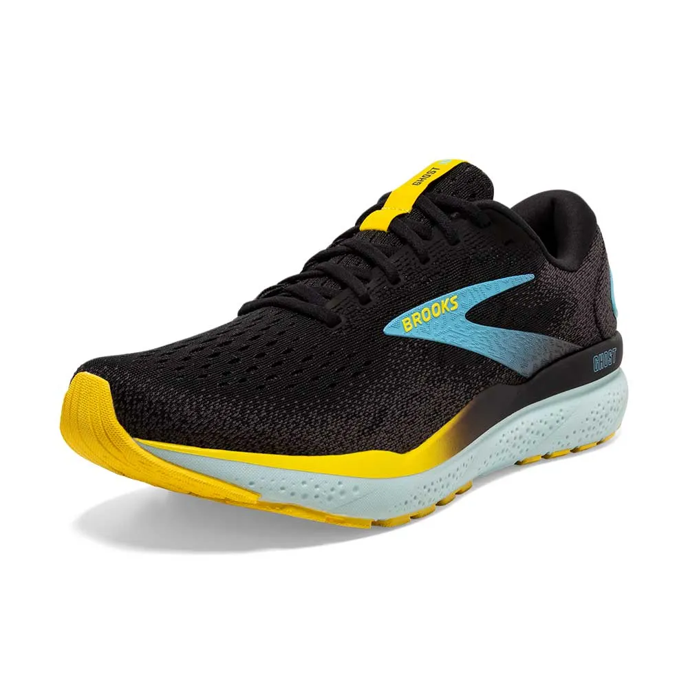 Men's Ghost 16 Running Shoe - Black/Forged Iron/Blue - Wide (2E)