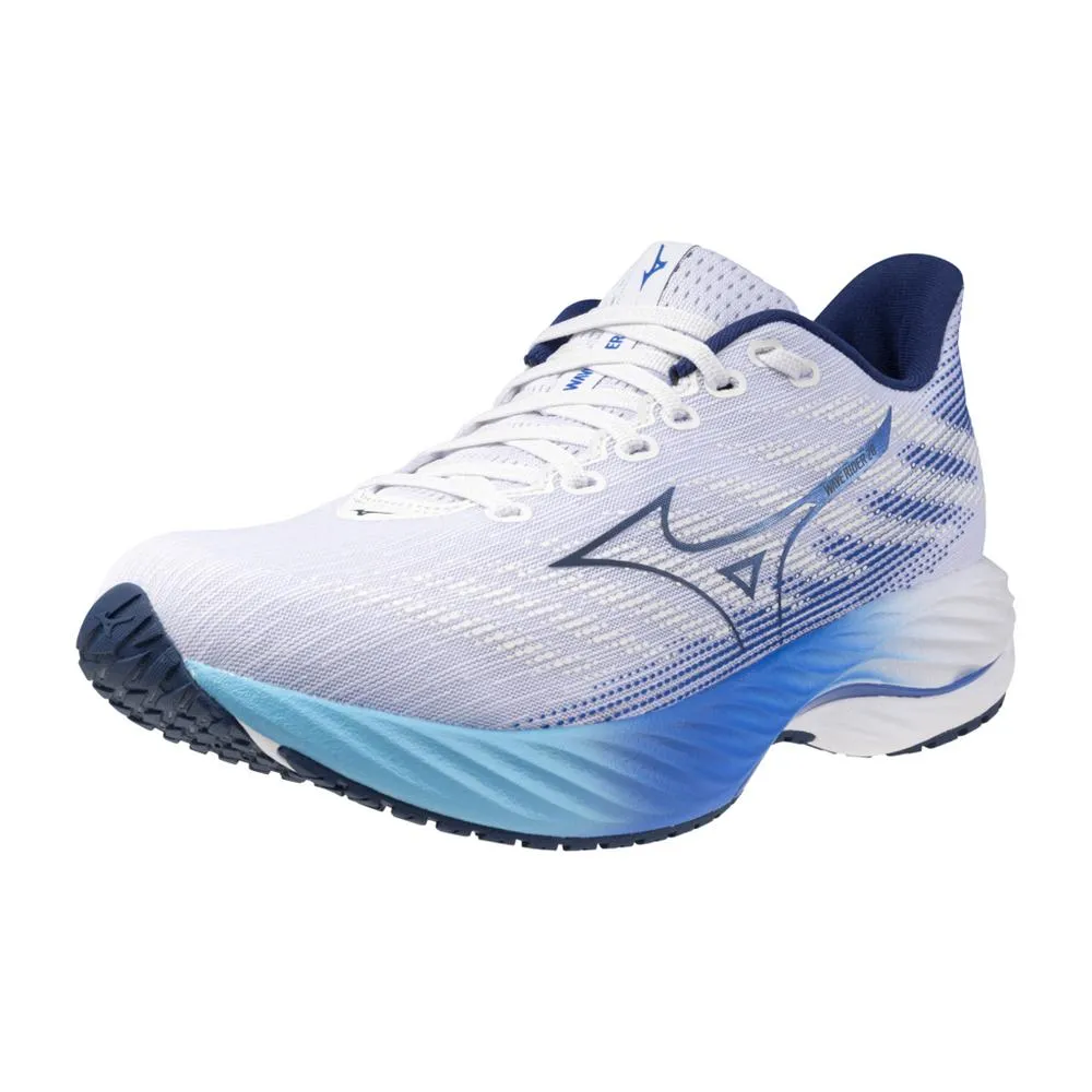 Men's Wave Rider 28 Running Shoe  - White/ Estate Blue - Regular (D)