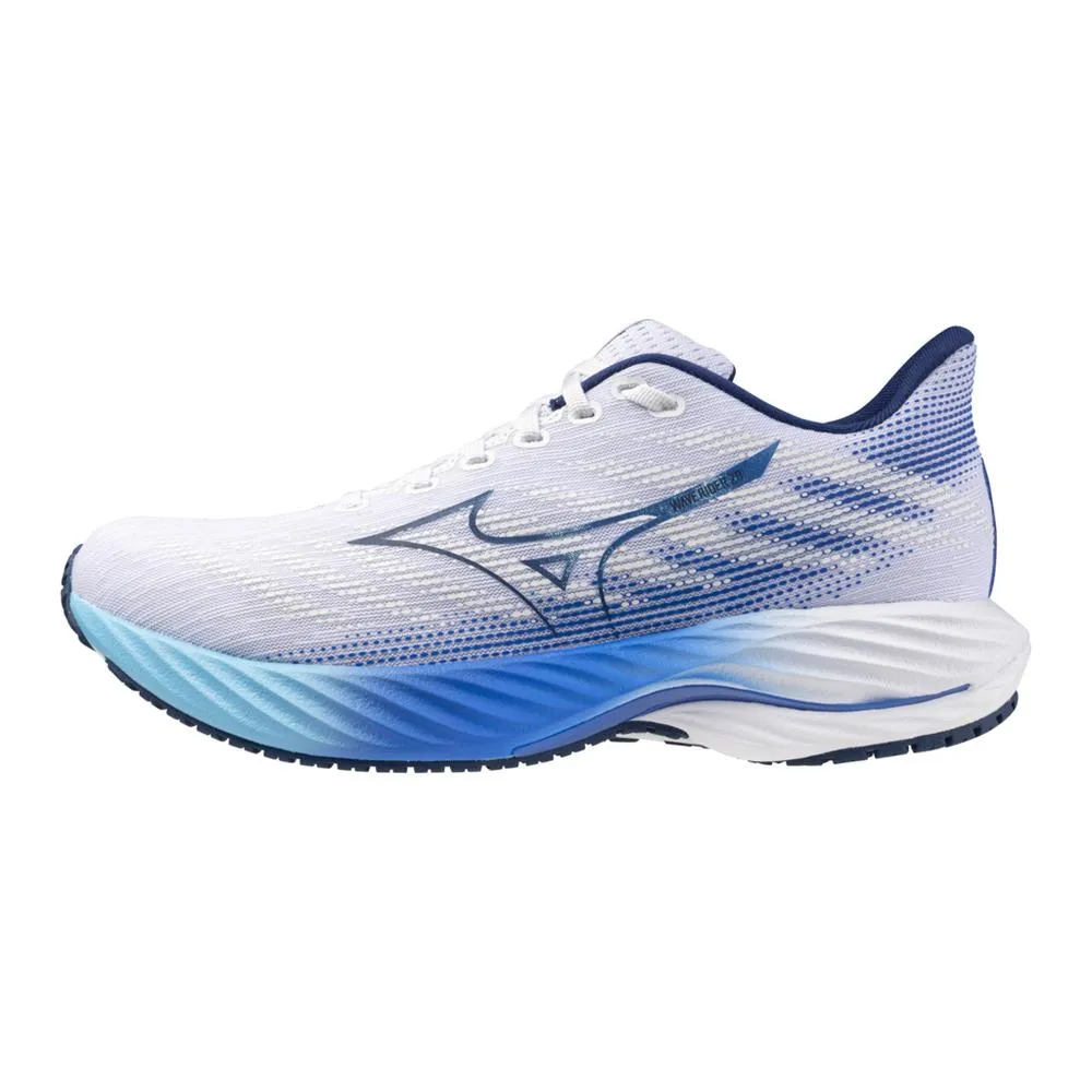 Men's Wave Rider 28 Running Shoe  - White/ Estate Blue - Regular (D)