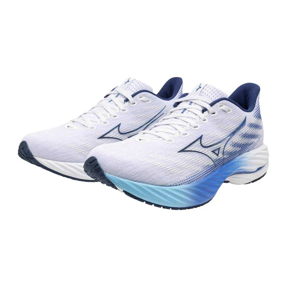 Men's Wave Rider 28 Running Shoe  - White/ Estate Blue - Regular (D)