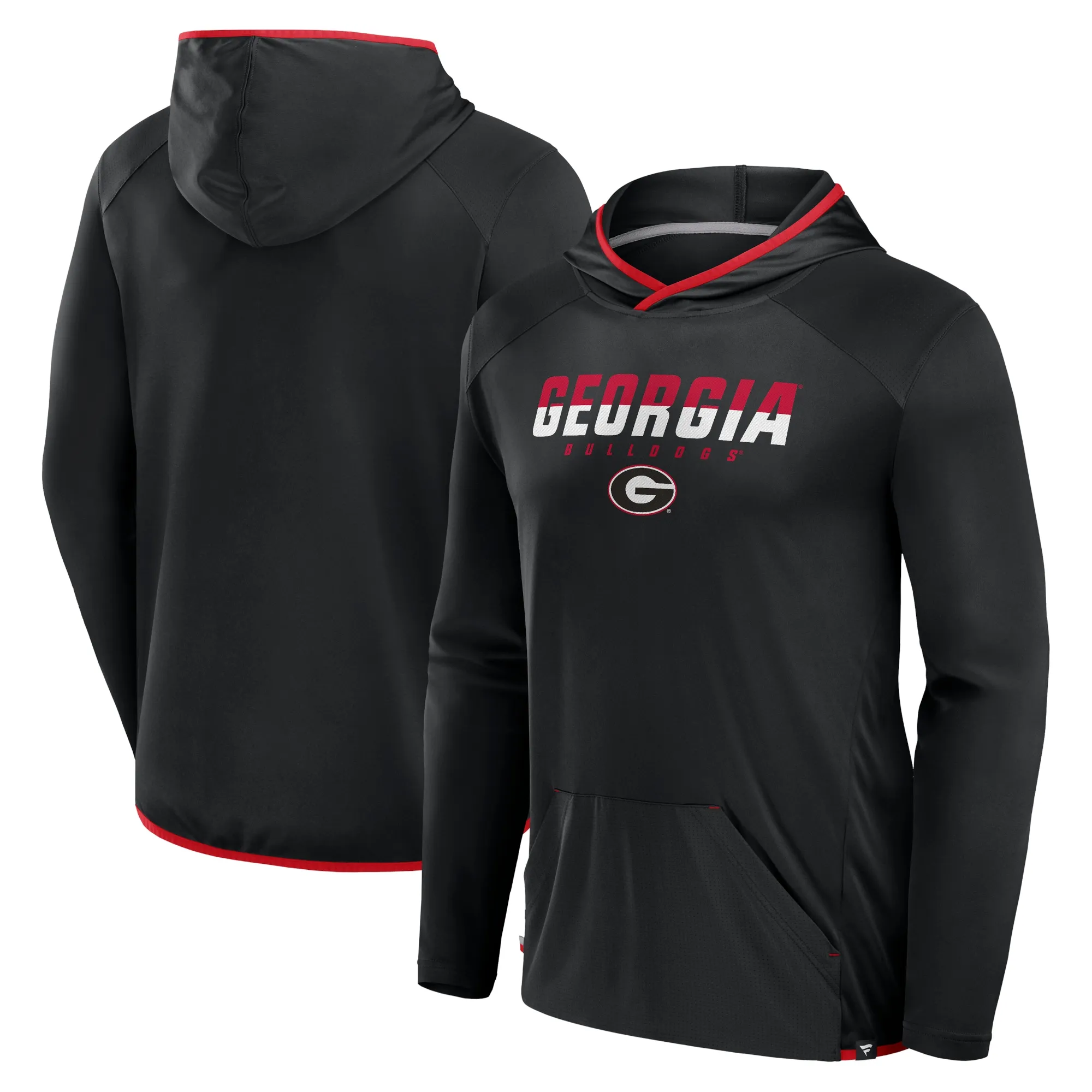 Men's Fanatics Black/Red Georgia Bulldogs Transitional Hoodie T-Shirt