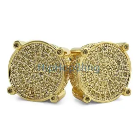 Micro Pave Solitaire Lemonade CZ Iced Out Earrings