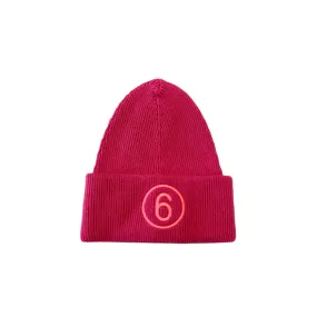 MM6 6 LOGO BEANIE, Fuchsia 