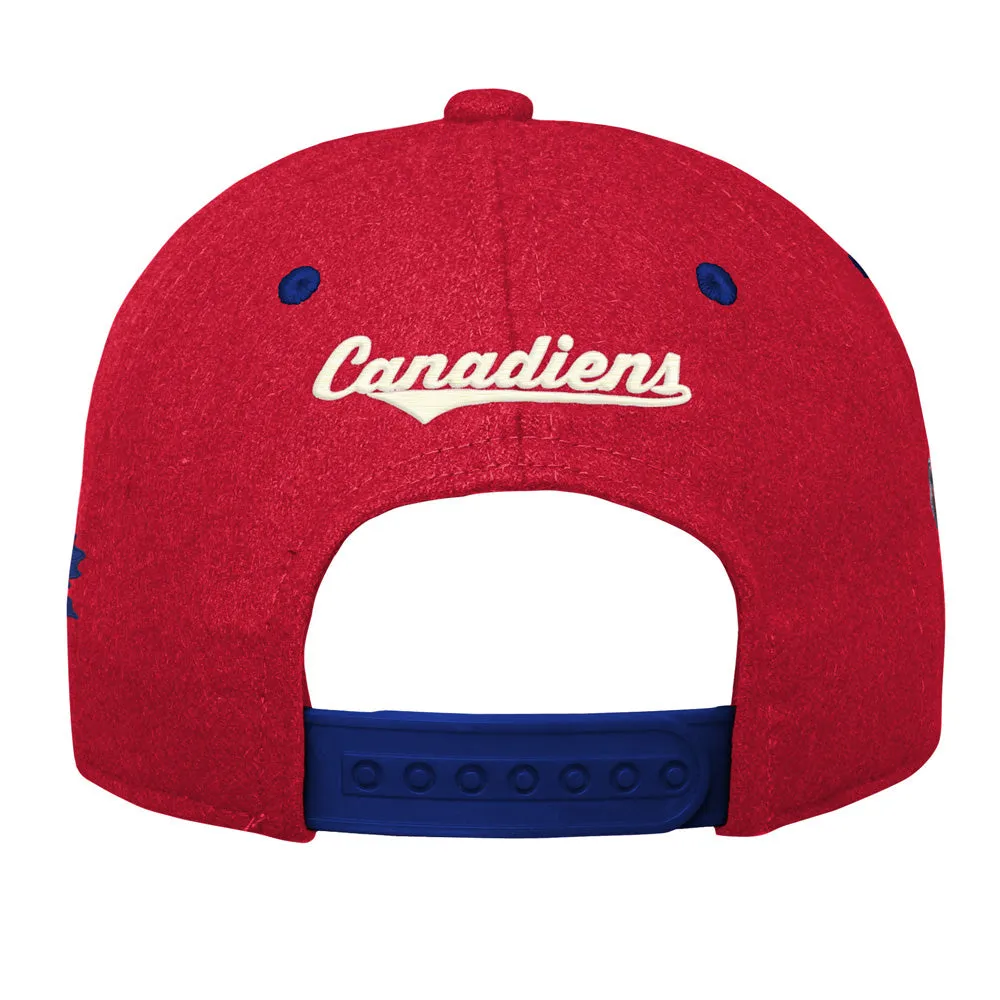 MONTREAL CANADIENS YOUTH REISSUE PRECURVED SNAPBACK HAT