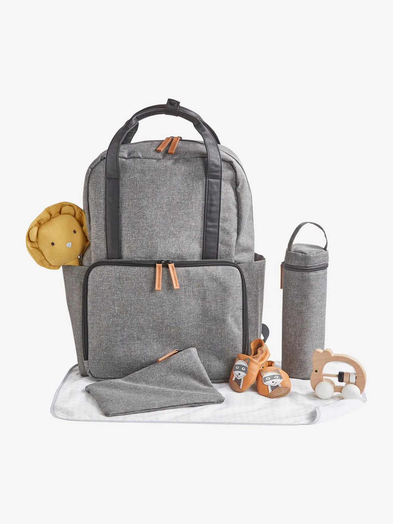 Nappy-Changing Backpack, Vertbaudet - grey