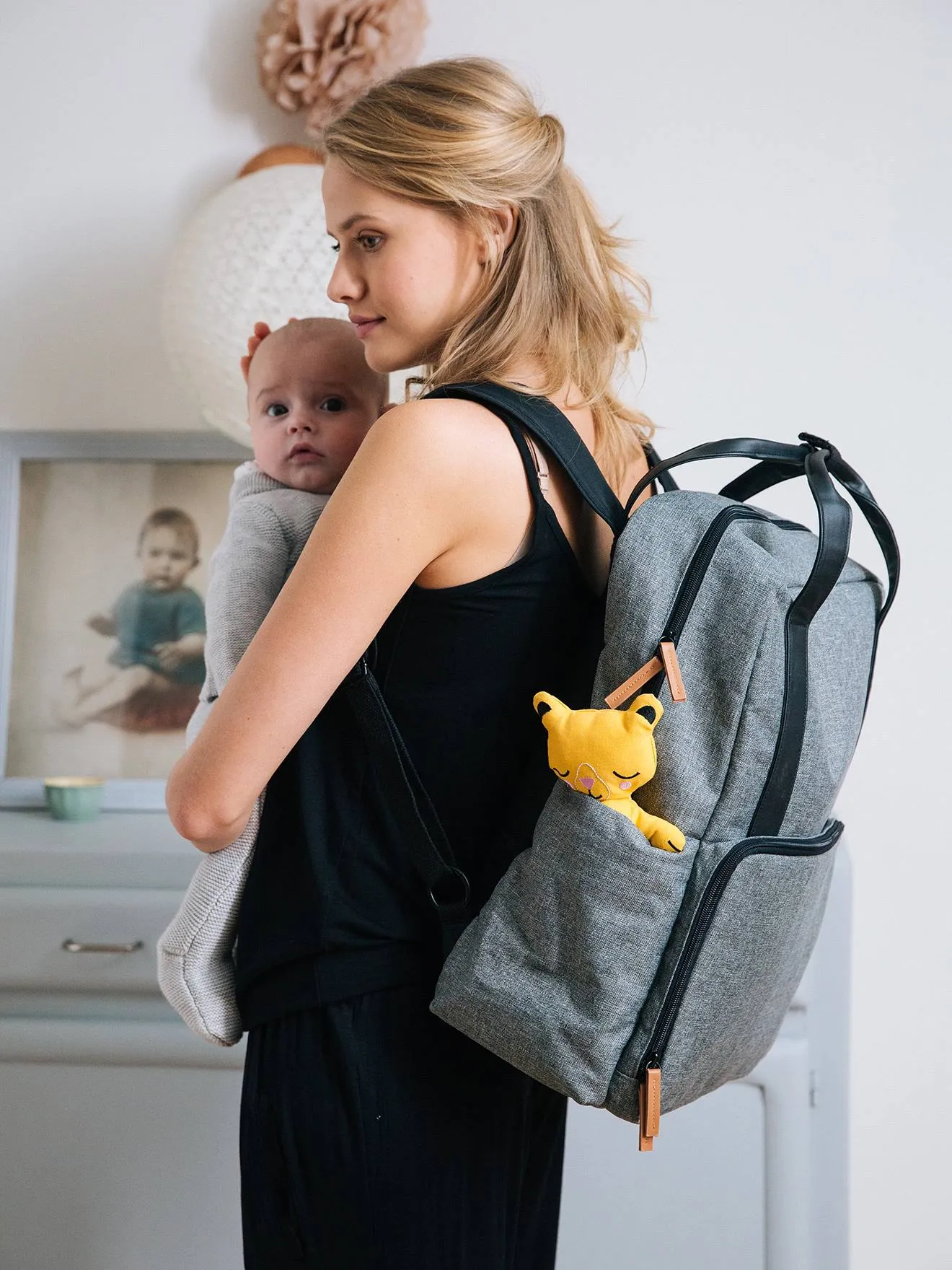 Nappy-Changing Backpack, Vertbaudet - grey