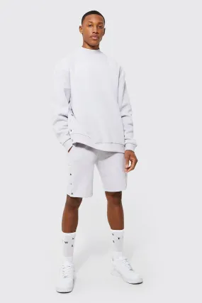 Oversized Heavyweight Panel Short Tracksuit | boohooMAN UK