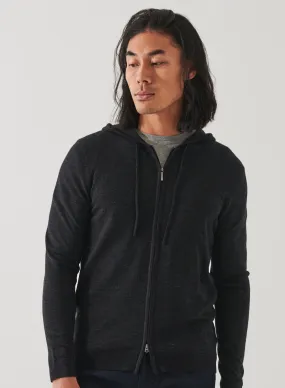 Patrick Assaraf Men's Extra Fine Merino Zip Hoodie - Noir