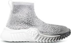 Philipp Plein Strass Runner crystal-embellished sock sneakers White