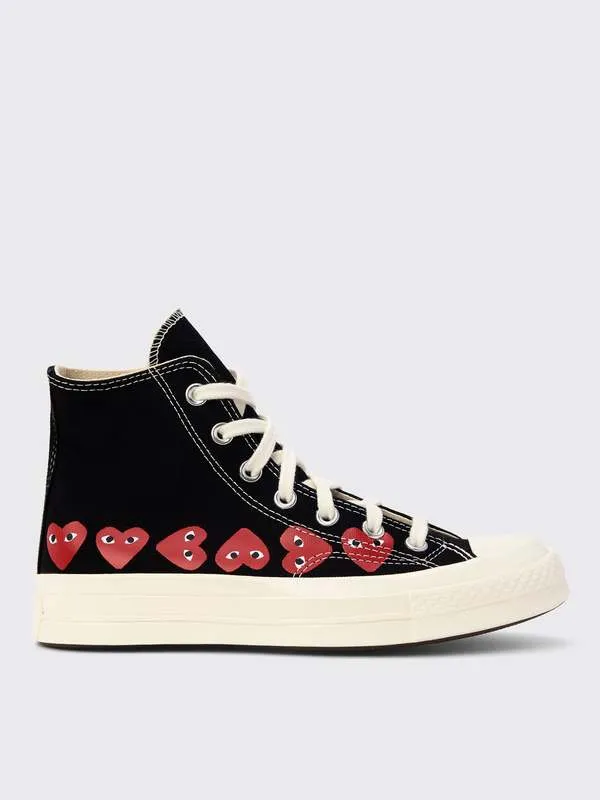 Play Multi Heart High Converse Chuck All Star 70 High - Black/Red Heart