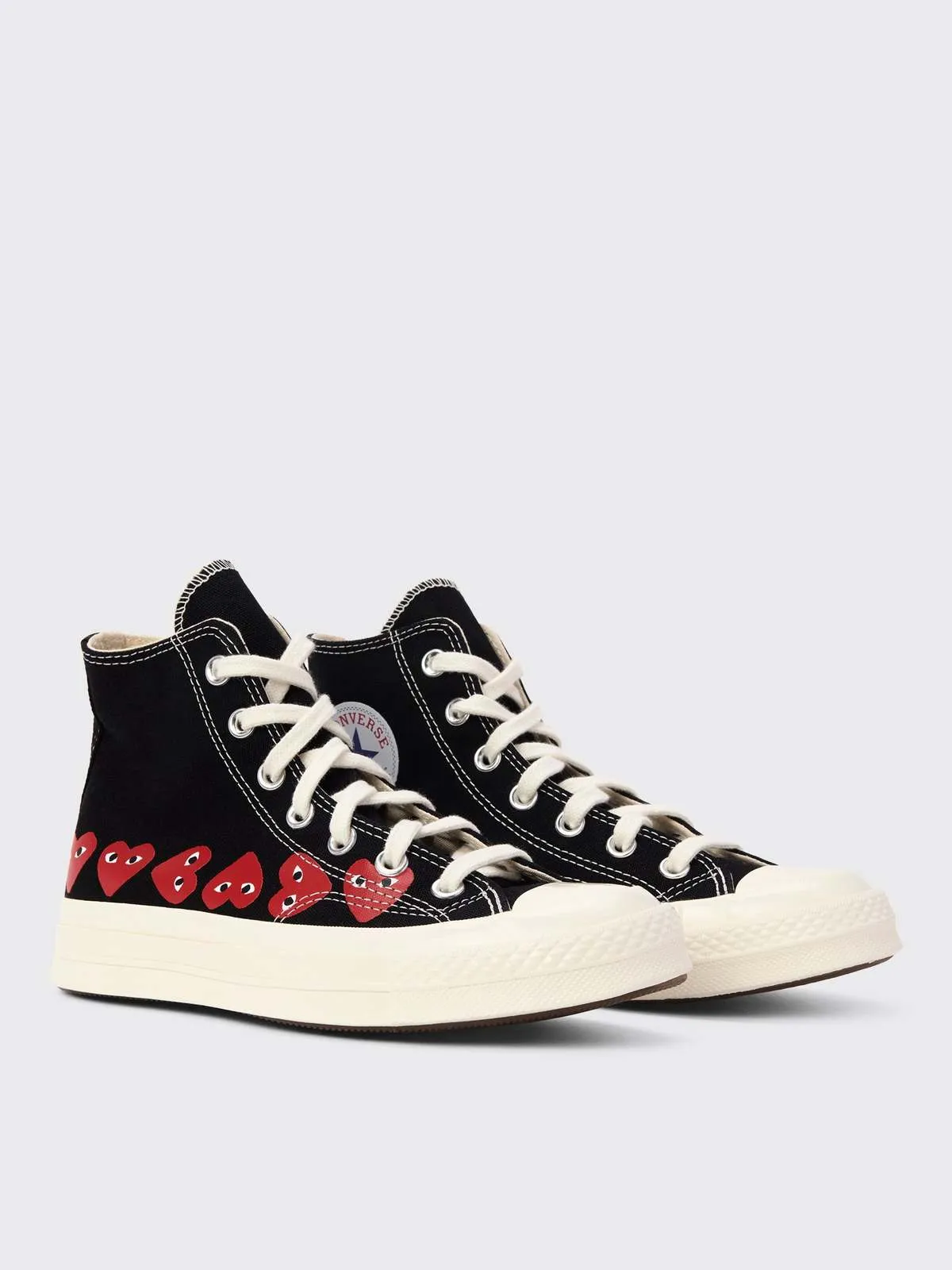 Play Multi Heart High Converse Chuck All Star 70 High - Black/Red Heart