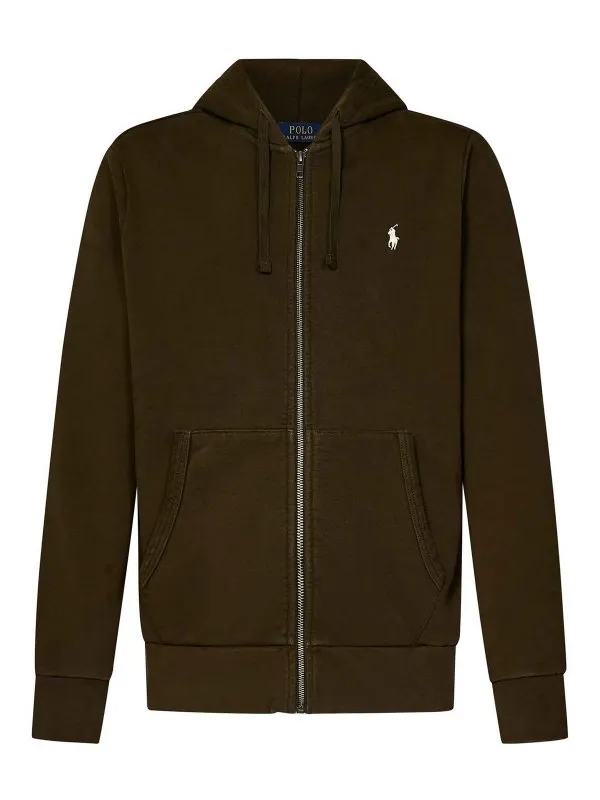 Polo Ralph Lauren Military Olive Cotton Zip-Up Hoodie