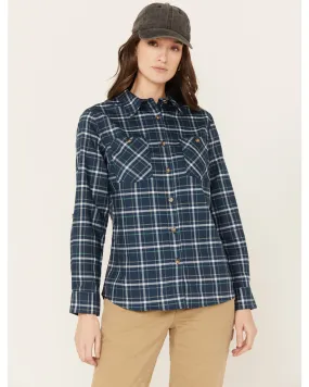 Product Name:  Wrangler Riggs Workwear Women's Plaid Print Long Sleeve Button Down Shirt