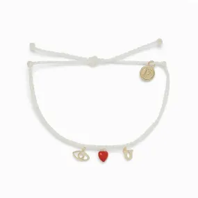 Pura Vida Eye Love You Gold Bracelet in White