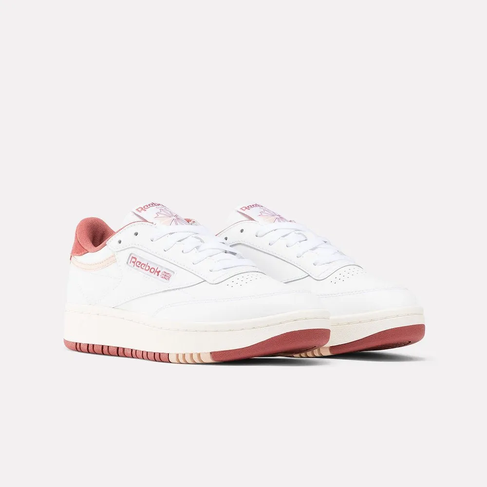 REEBOK WOMENS CLUB C DOUBLE - White/White/Sedona Rose