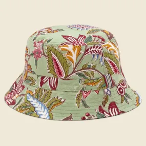 Reversible Block Print Bucket Hat - Sage