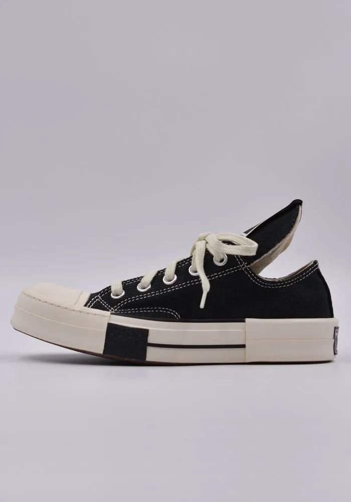 RICK OWENS DRKSHDW x CONVERSE DC02AX727 DRKSTAR OX SNEAKERS BLACK