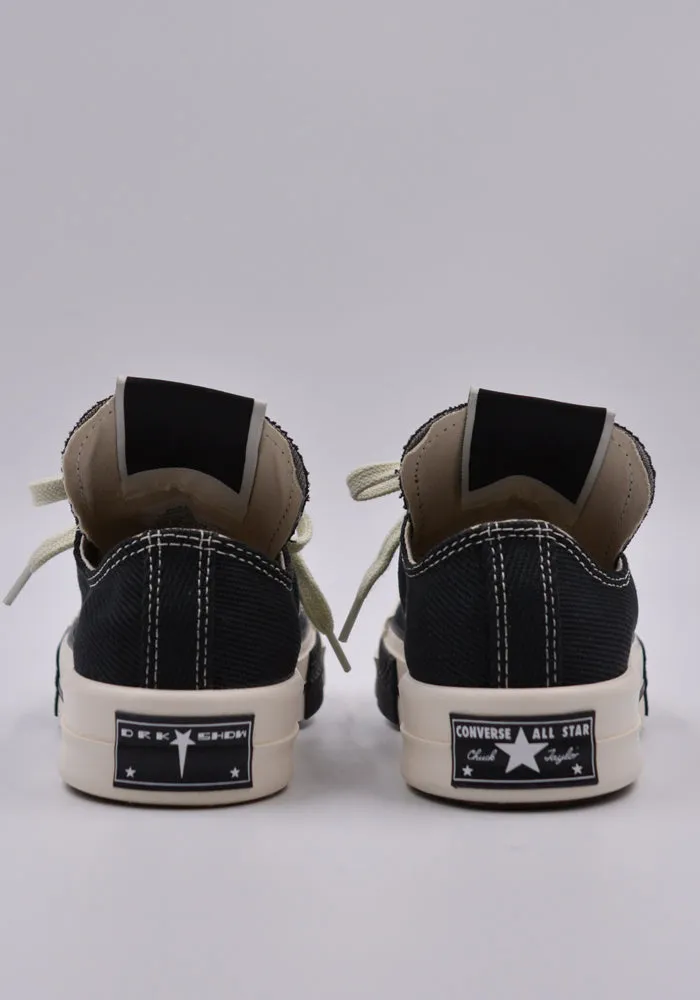 RICK OWENS DRKSHDW x CONVERSE DC02AX727 DRKSTAR OX SNEAKERS BLACK