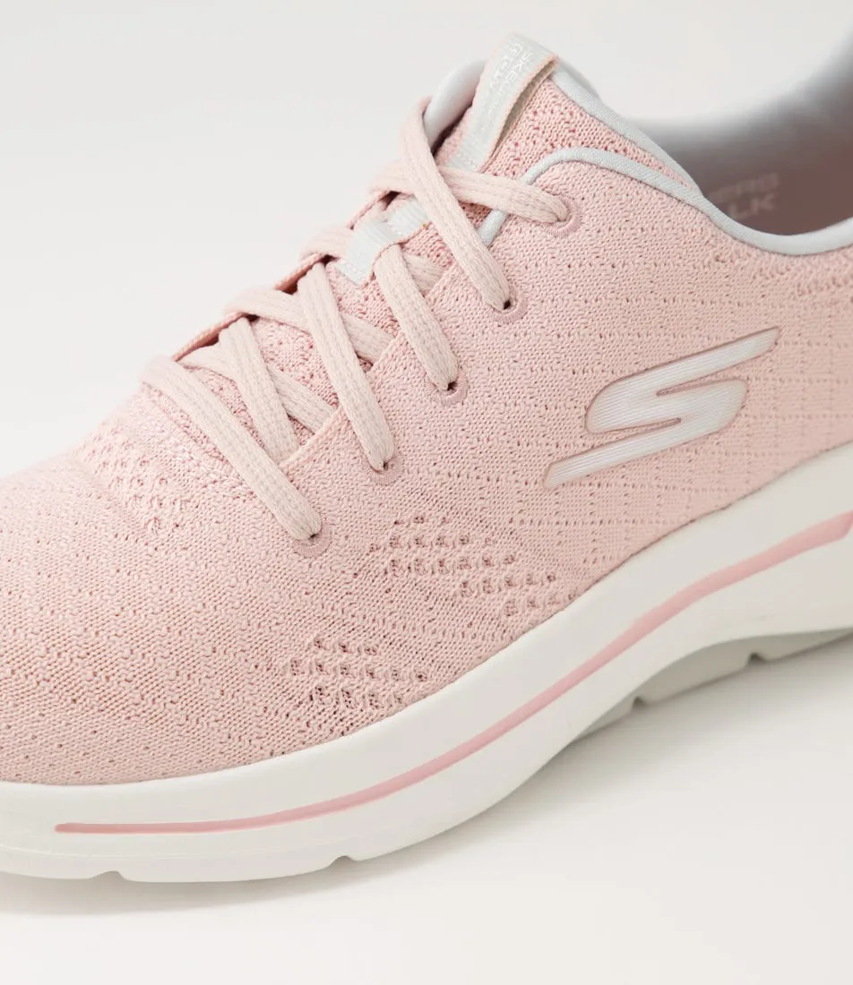 SKECHERS Go Walk Arch Fit Light Pink Textile Sneakers