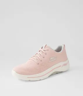 SKECHERS Go Walk Arch Fit Light Pink Textile Sneakers