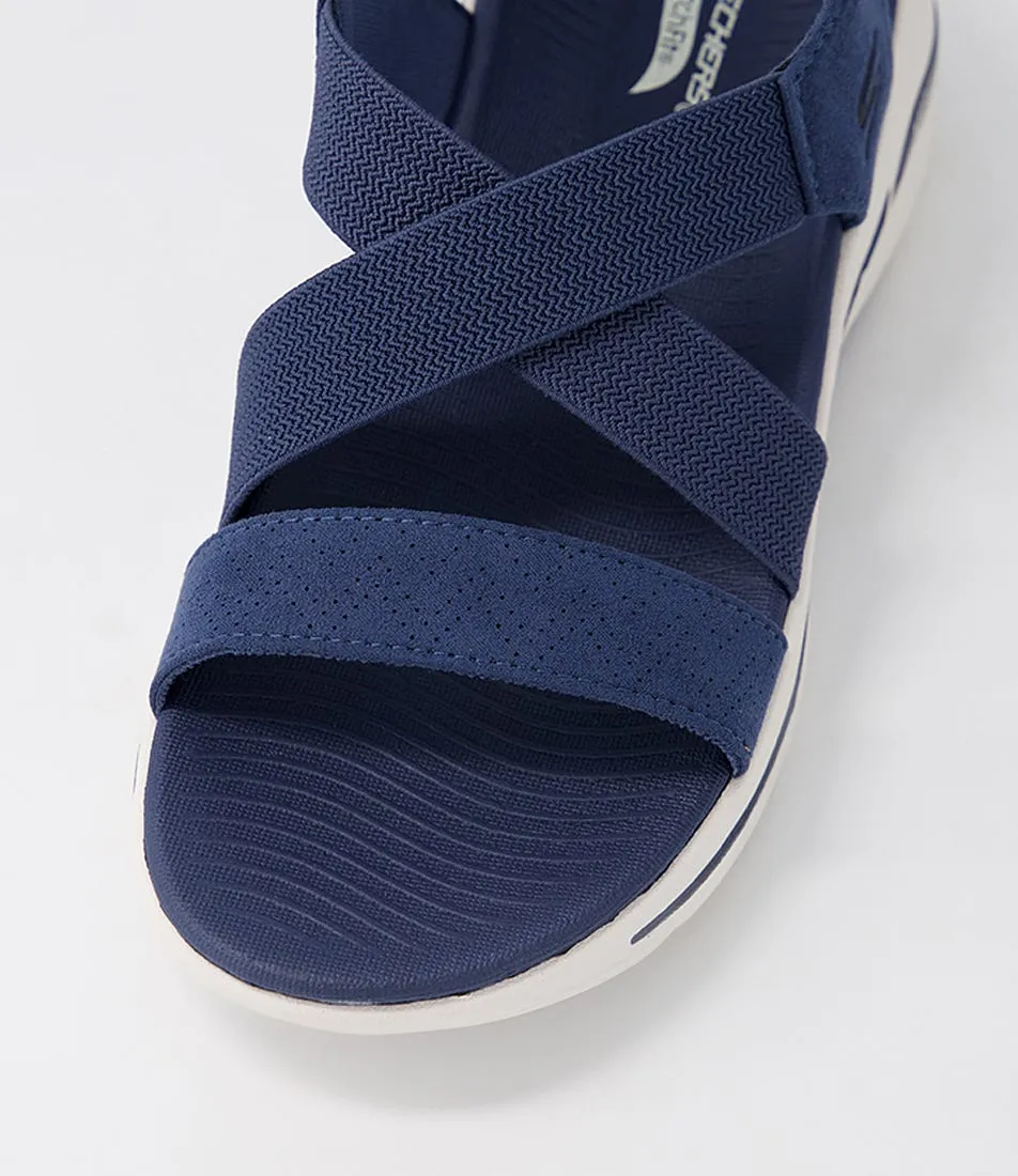 SKECHERS Go Walk Arch Fit Navy Textile Sandals