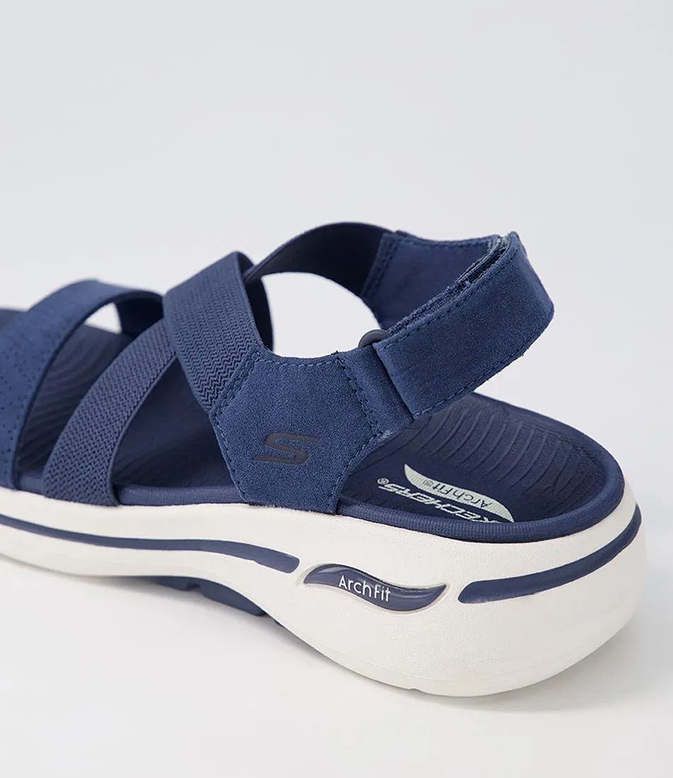 SKECHERS Go Walk Arch Fit Navy Textile Sandals