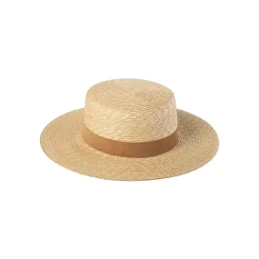 Spencer Boater Straw Hat with Suede