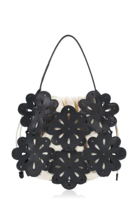 STAUD Flora Laser-Cut Leather Basket Bag